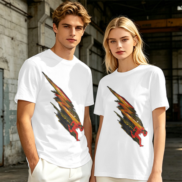 Olive T-shirt with Dynamic Speed Runner Graphic Print