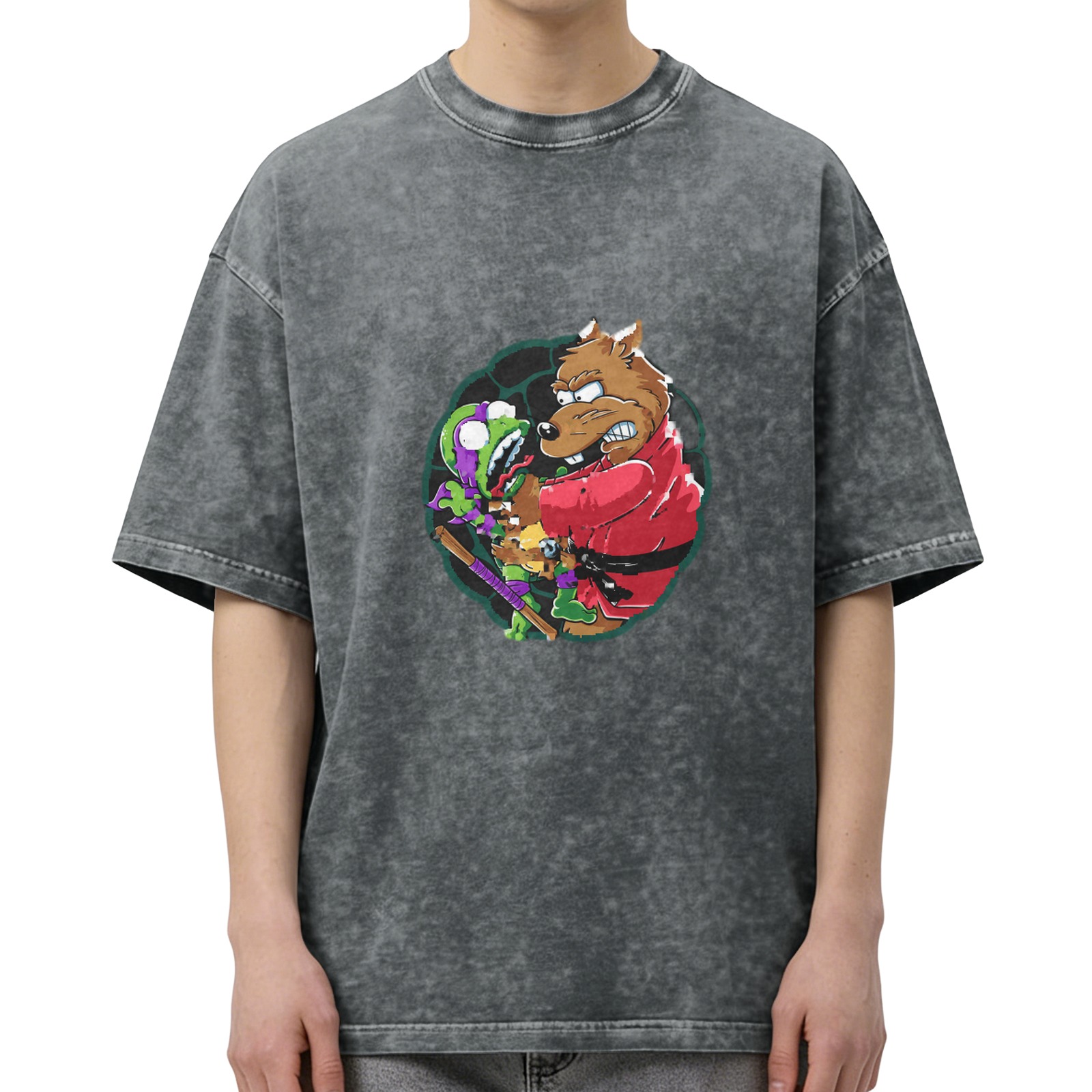 Teenage Mutant Ninja Turtles Splinter Graphic Acid Wash T-Shirt
