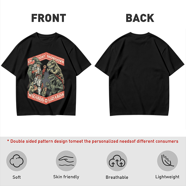 Epic Fight Showdown Wizards vs Lizards Graphic T-Shirt
