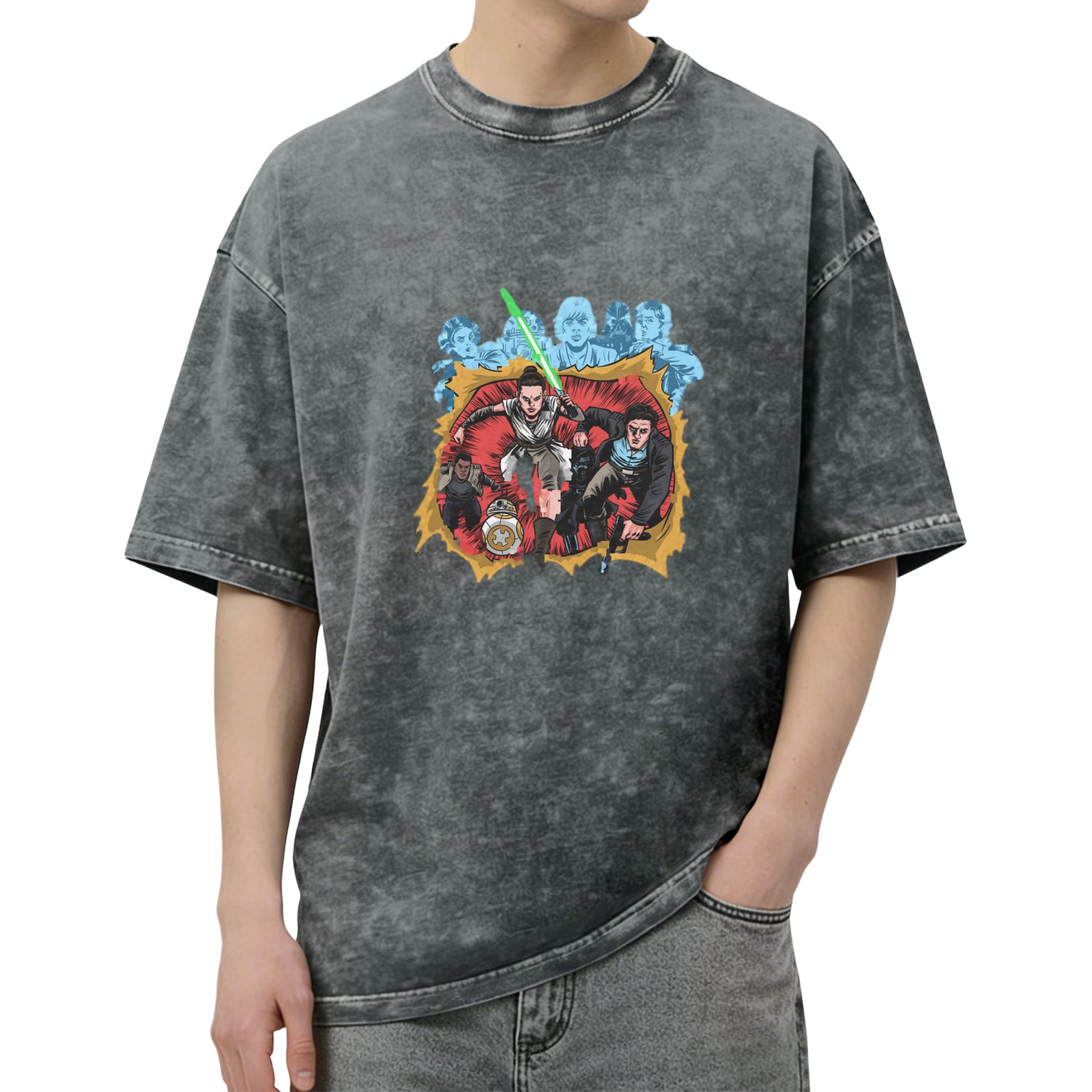 Star Wars Comic Art T-Shirt with Jedi and Characters