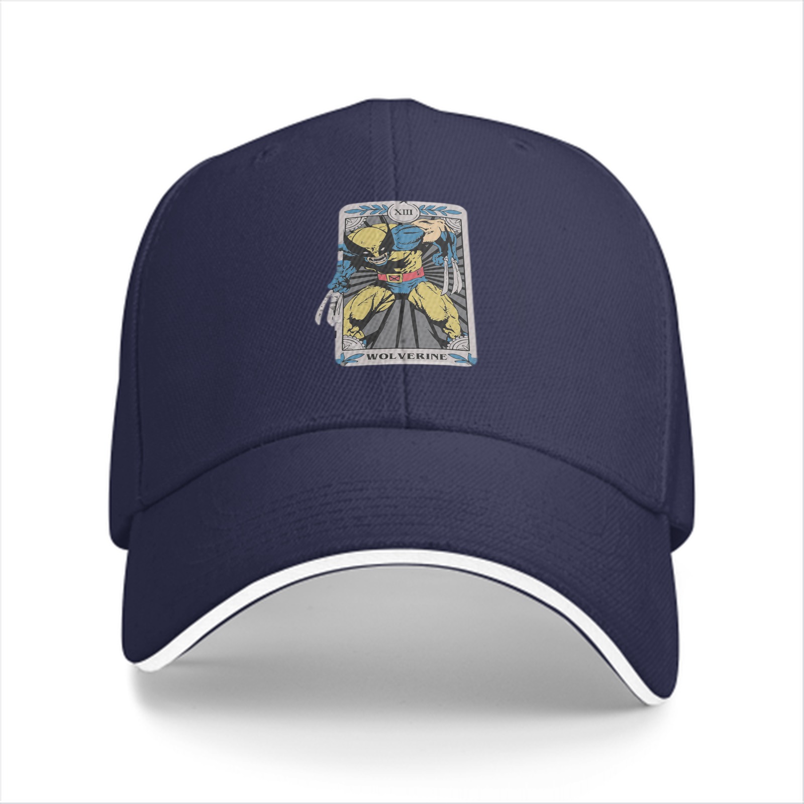 Black Baseball Cap With Wolverine Tarot Card Graphic