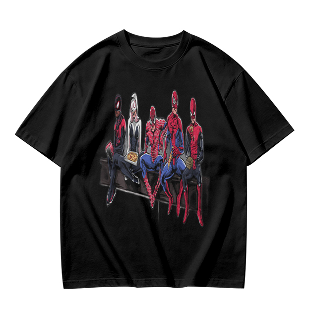 Olive T-Shirt With Spider-Verse Heroes Group Print