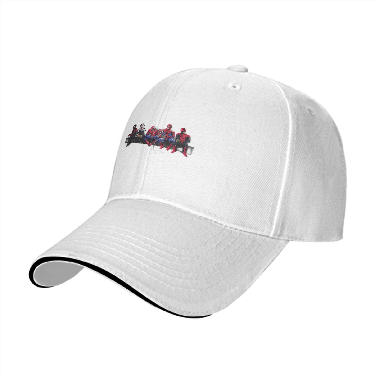 Black baseball cap with Spider-Man team graphic print