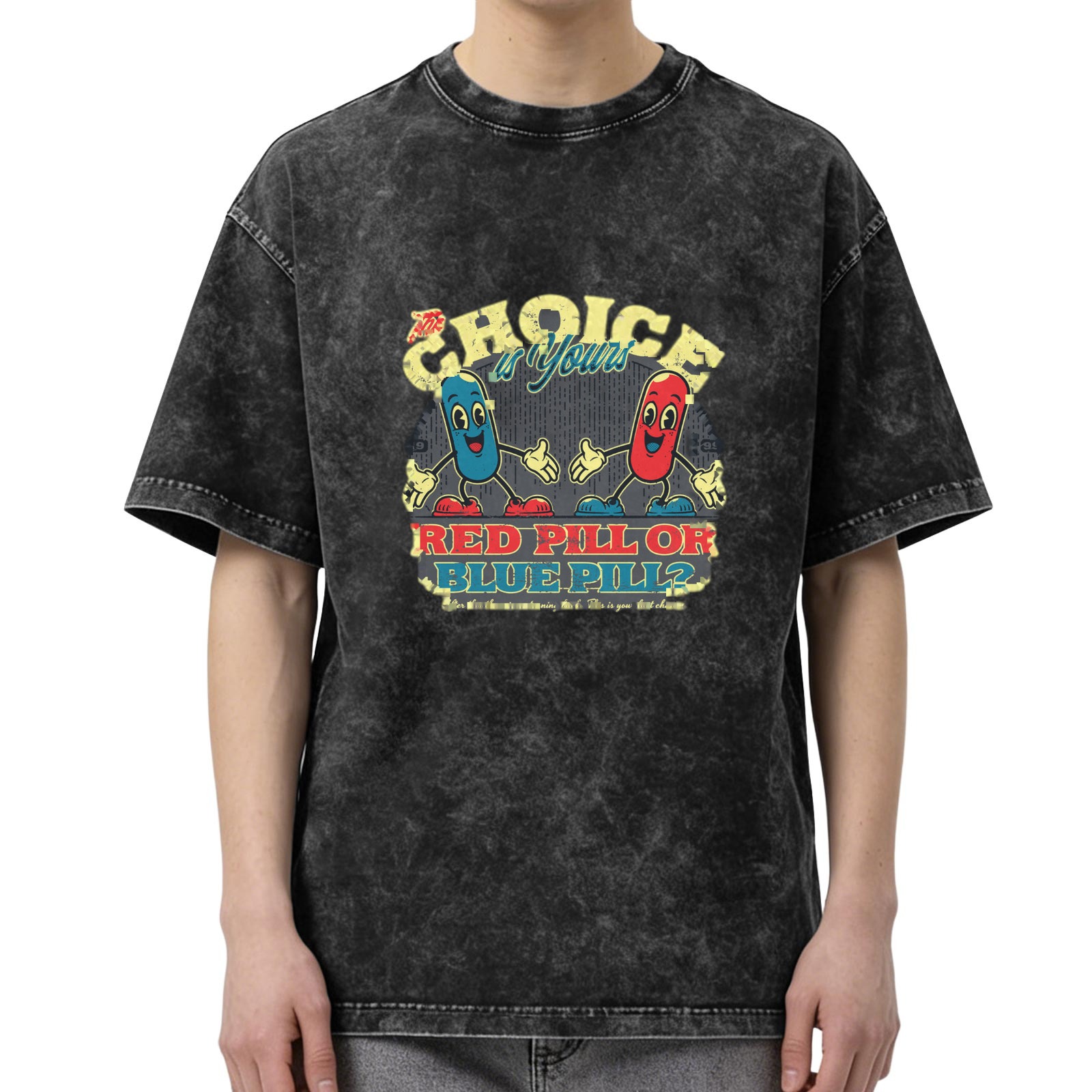 Vintage Red Pill or Blue Pill Choice Graphic T-Shirt