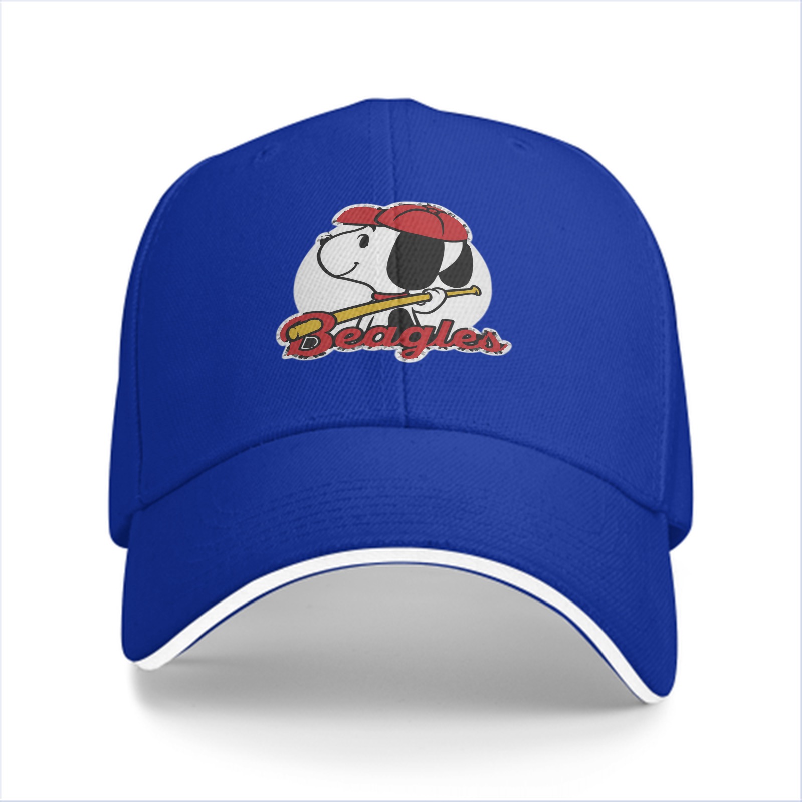 Black baseball cap with Snoopy Beagles baseball graphic