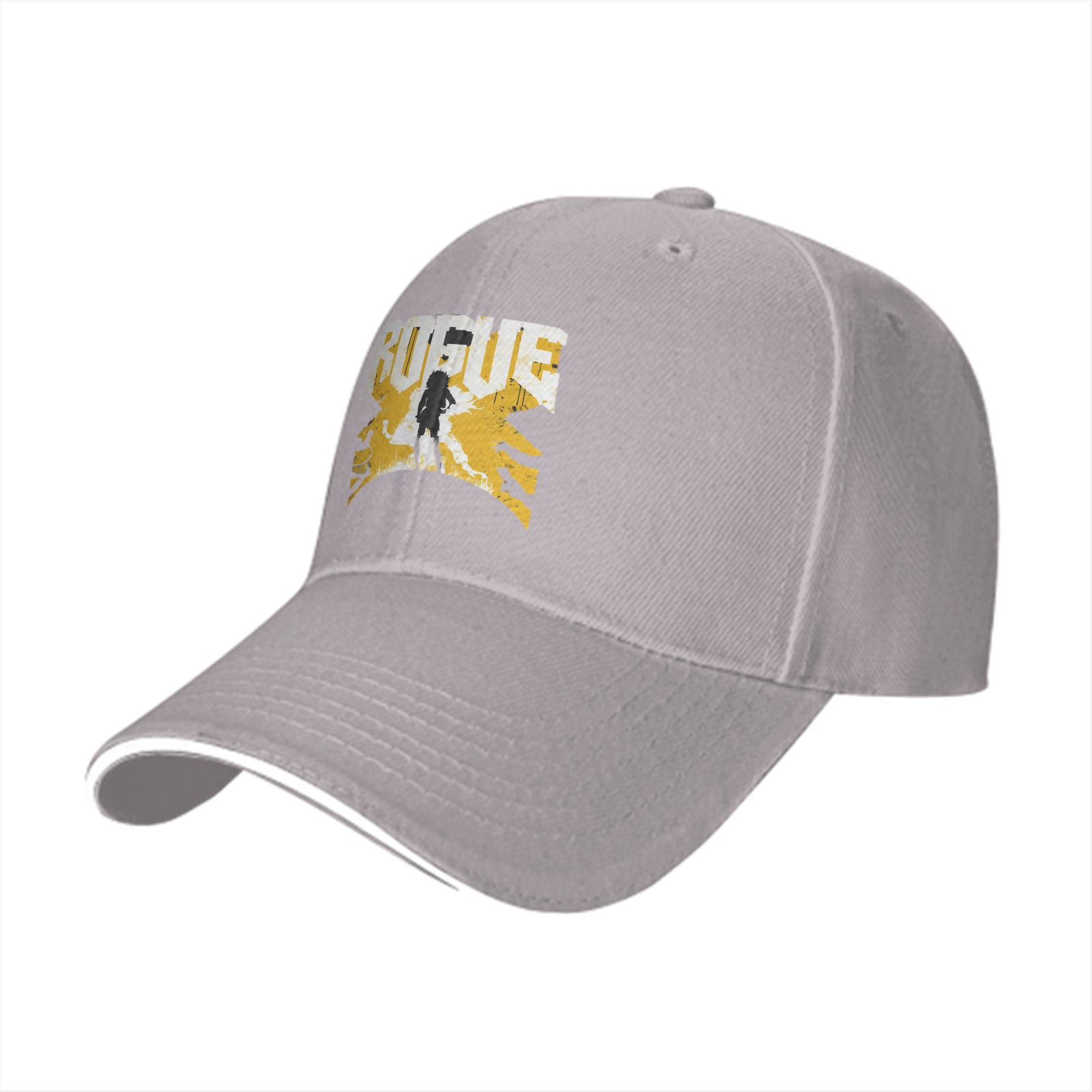 Black baseball cap with ROGUE text and silhouette graphic