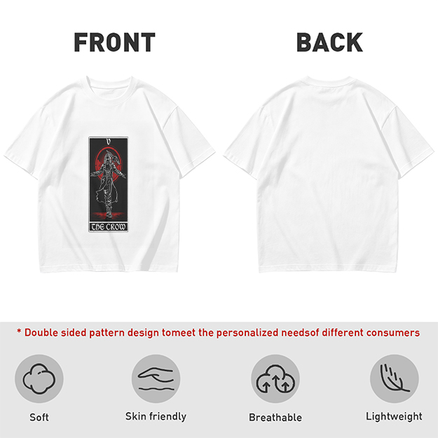 Olive T-Shirt With The Crow Tarot Style Graphic Print