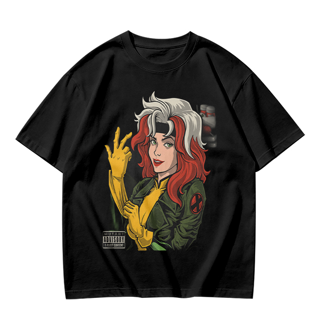 Olive T-shirt with Rogue X-Men Graphic Print