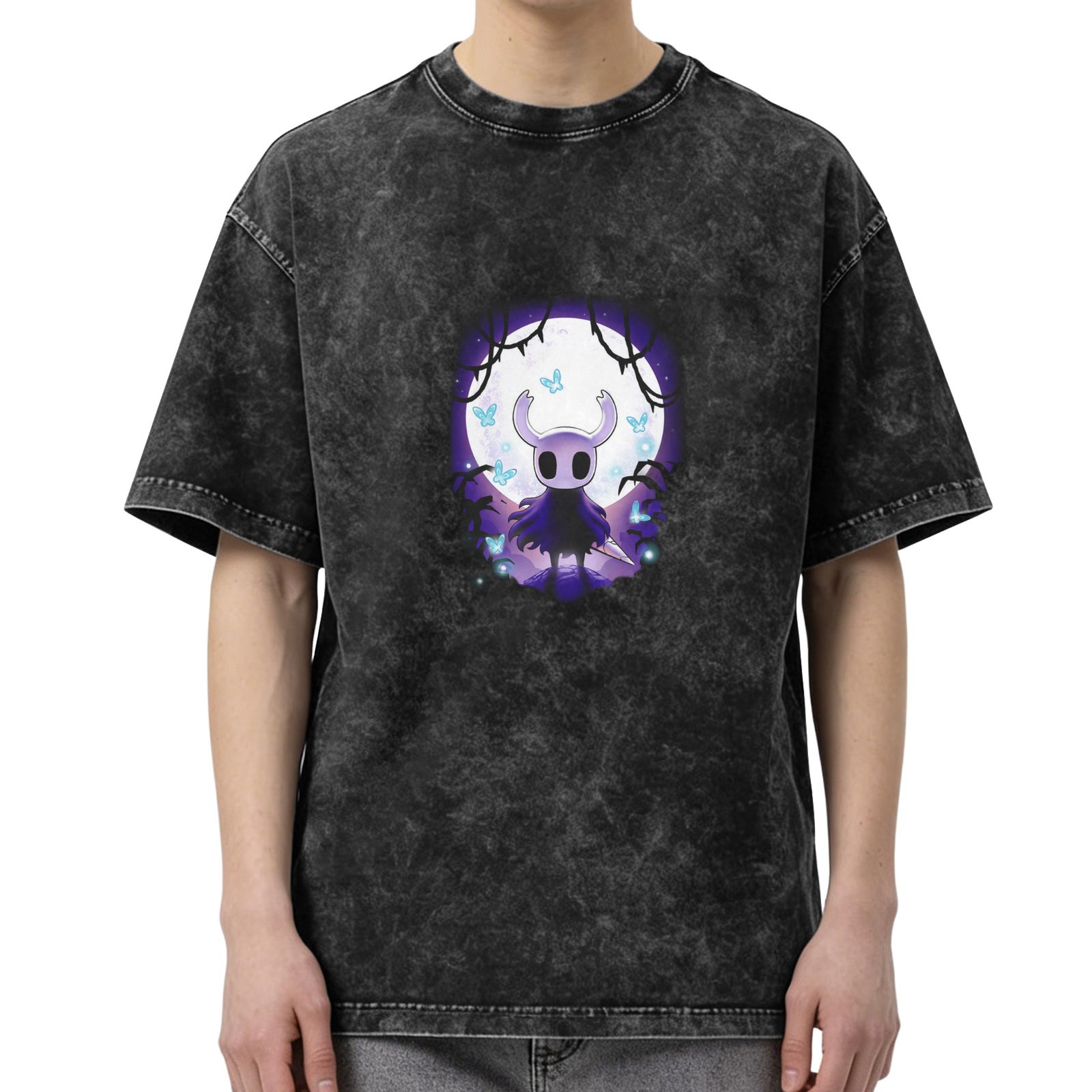 Hollow Knight Graphic Dark Wash Oversized T-Shirt