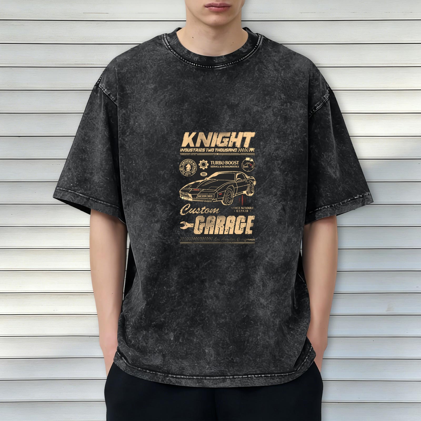 Knight Industries Custom Garage Vintage Wash Graphic T-Shirt