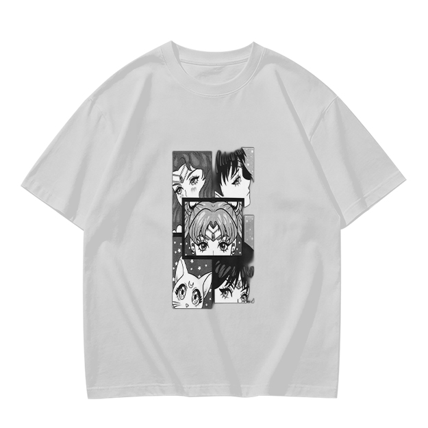 Olive Anime Character Panel Print Short Sleeve T-Shirt