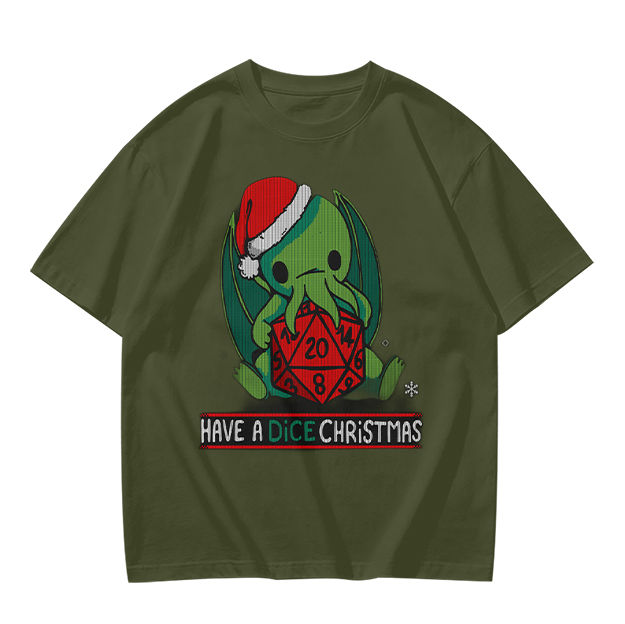 Have a Dice Christmas Cute Cthulhu Santa T-Shirt