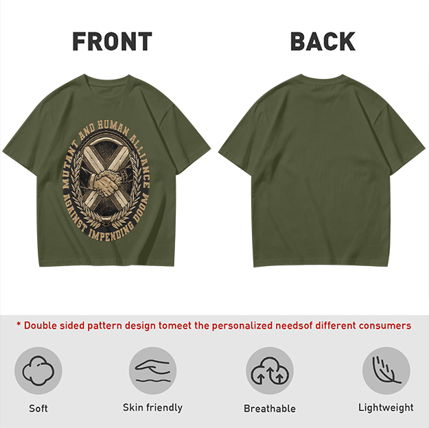 Mutant and Human Alliance Against Impending Doom Graphic T-Shirt