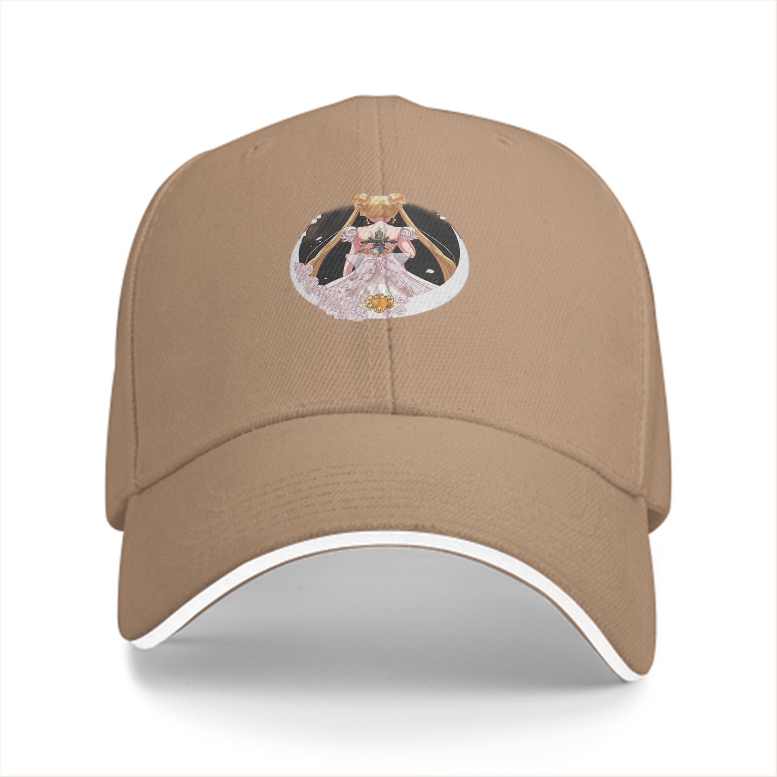 Black Baseball Cap With Princess Serenity Moon Print