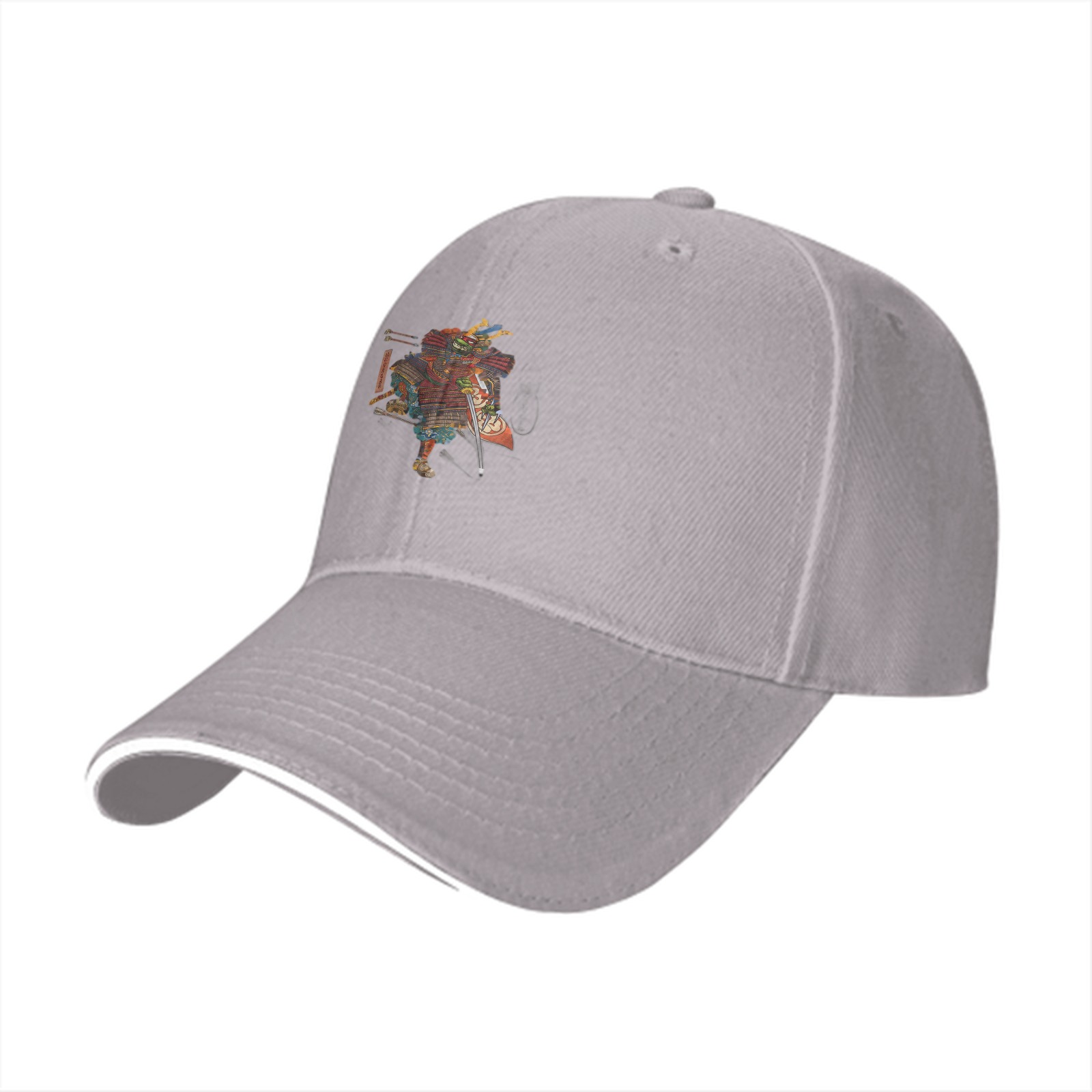 Black Baseball Cap with Traditional Samurai Warrior Graphic