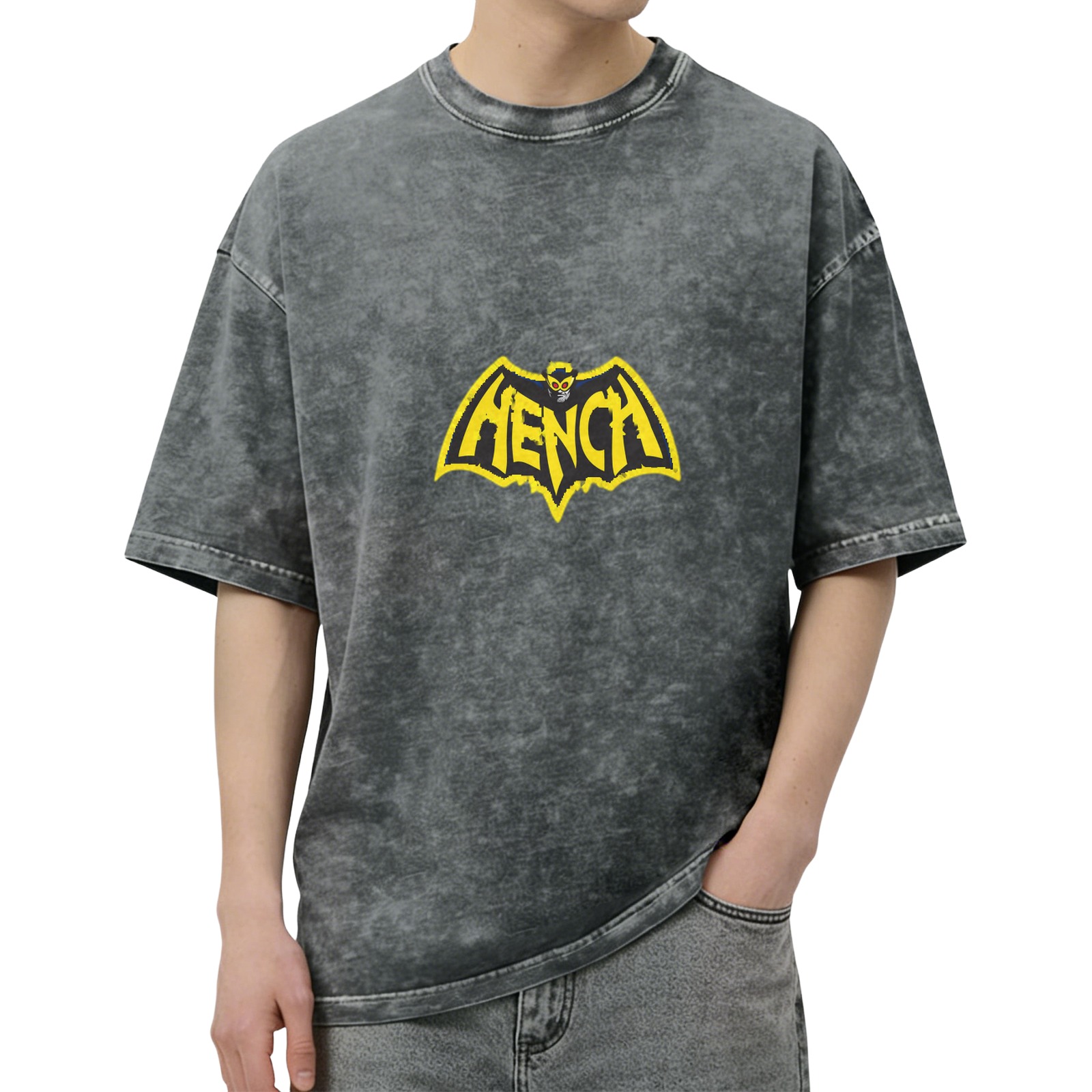 Hench Bat Graphic Acid Wash T-Shirt