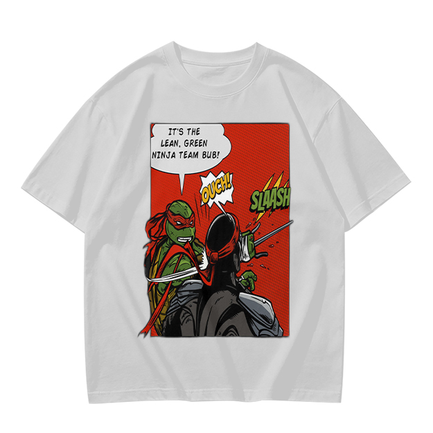 Olive T-Shirt with Ninja Turtles Comic Print