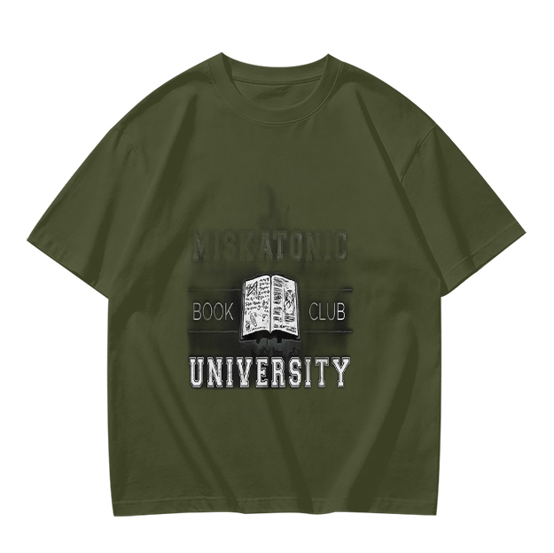 Miskatonic University Book Club Graphic Olive T-Shirt