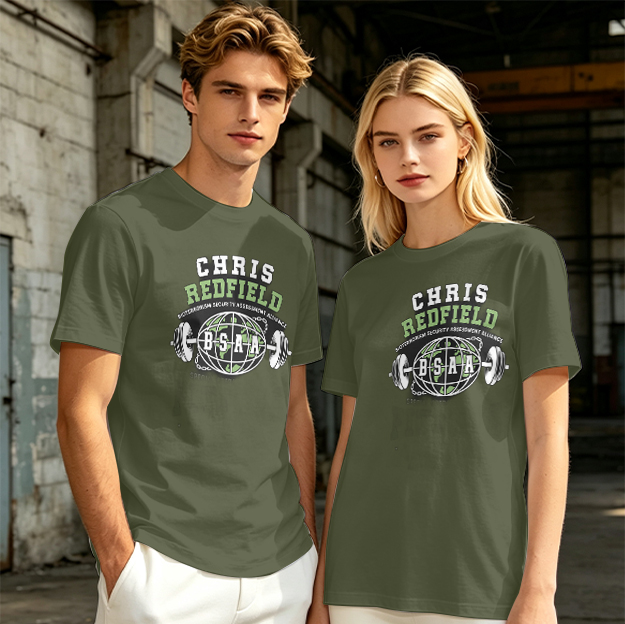 Chris Redfield BSAA Globe Barbell Graphic T-Shirt