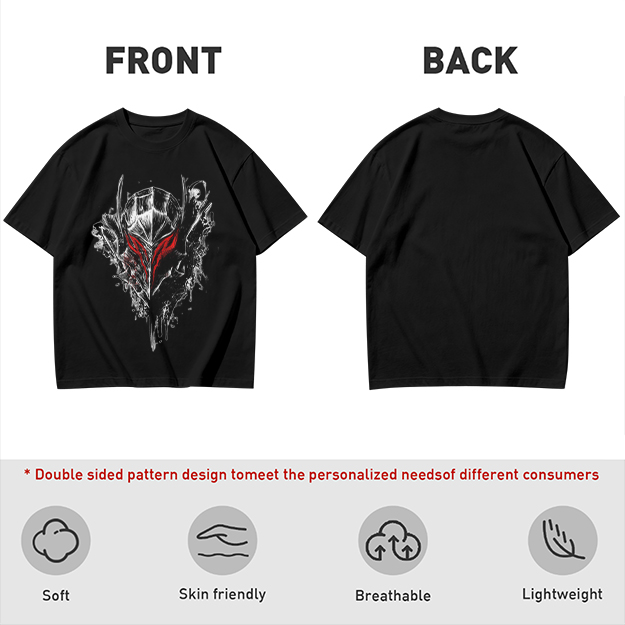 Olive T-Shirt With Dark Fantasy Knight Helmet Graphic