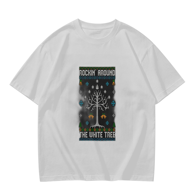 Rockin Around The White Tree Ugly Christmas T-Shirt