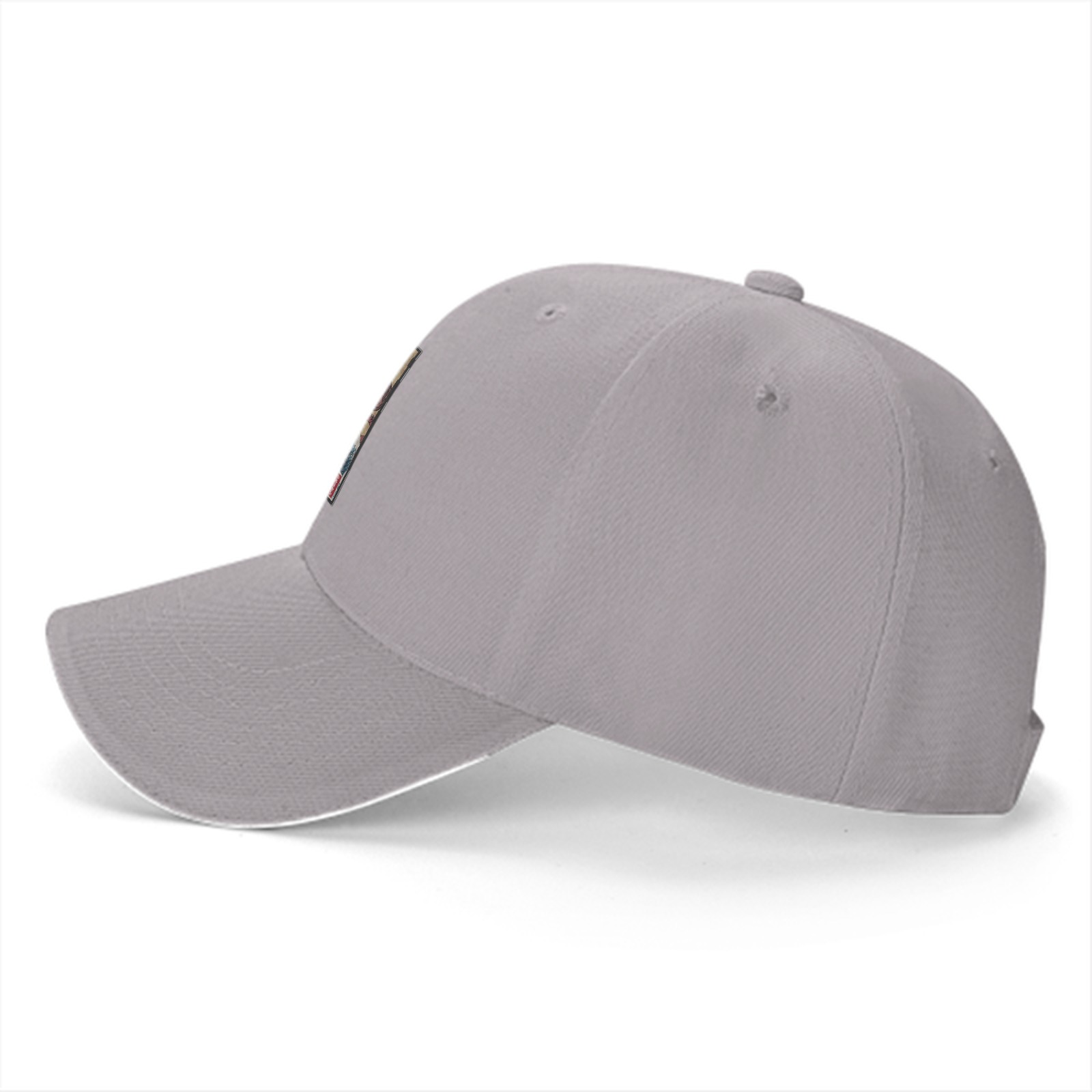 Black Baseball Cap with Japanese Octopus Wave Art Print