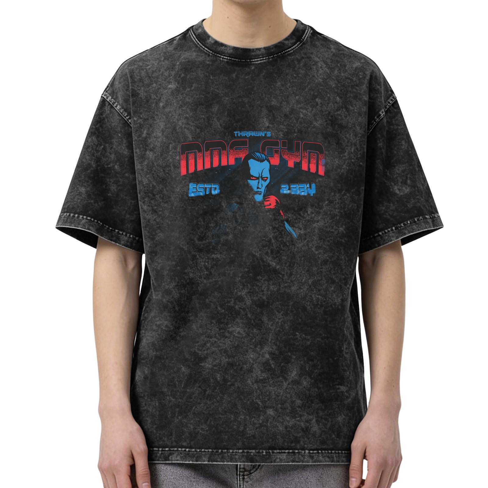 Thrawn's MMA Gym Estd 2384 Acid Wash Graphic T-Shirt