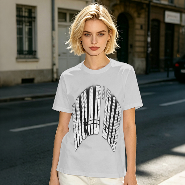 Olive green graphic t-shirt with arched distressed text print