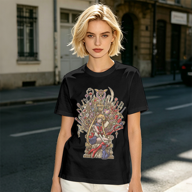 Olive T-Shirt with Sailor Moon Throne Art Print