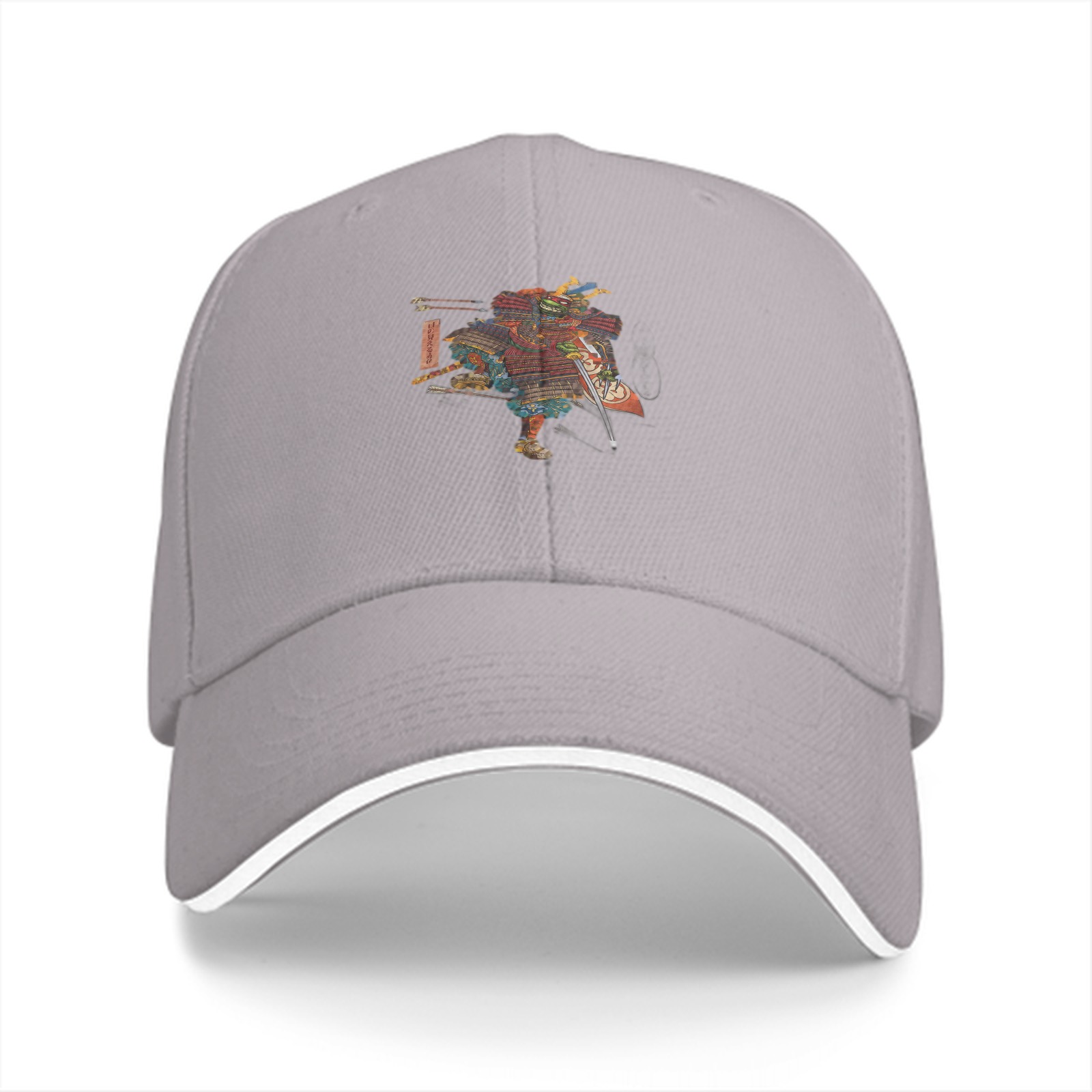 Black Baseball Cap with Traditional Samurai Warrior Graphic