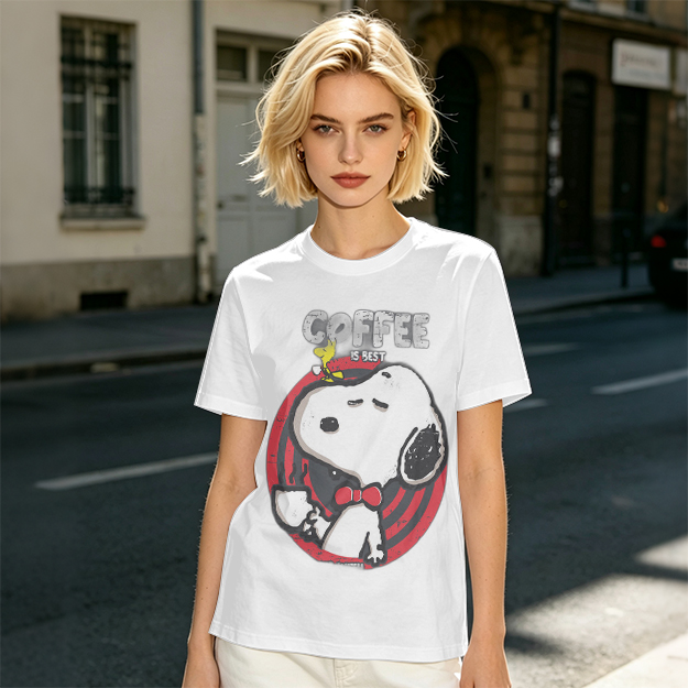 Olive Green Snoopy Coffee Is Best Graphic T-Shirt