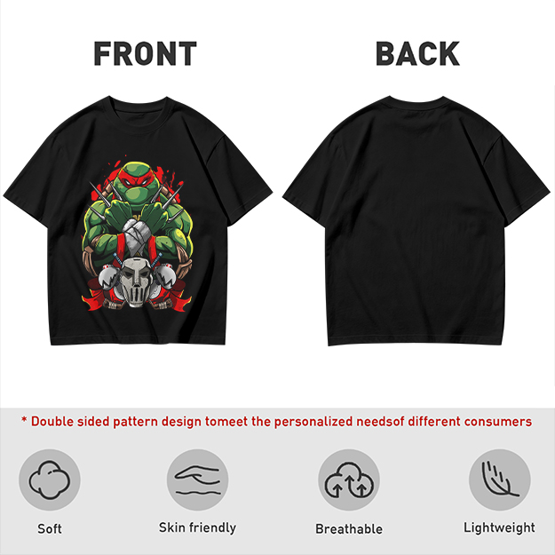 Olive T-Shirt Featuring Raphael the Teenage Mutant Ninja Turtle
