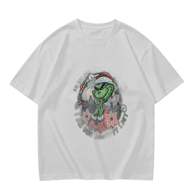 Olive Green Grinch Christmas Wreath Graphic T-Shirt