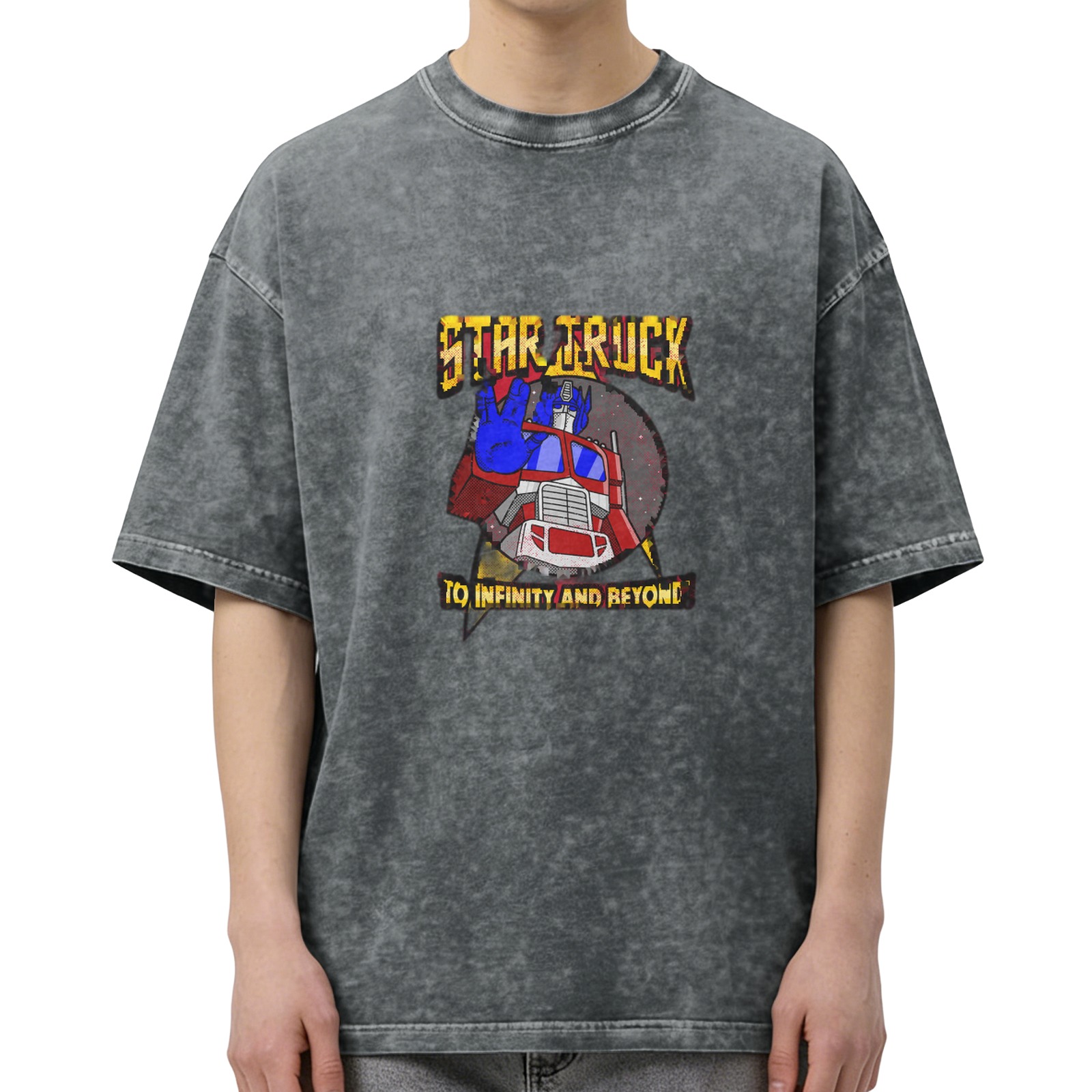 Star Truck To Infinity And Beyond Graphic Acid Wash T-Shirt