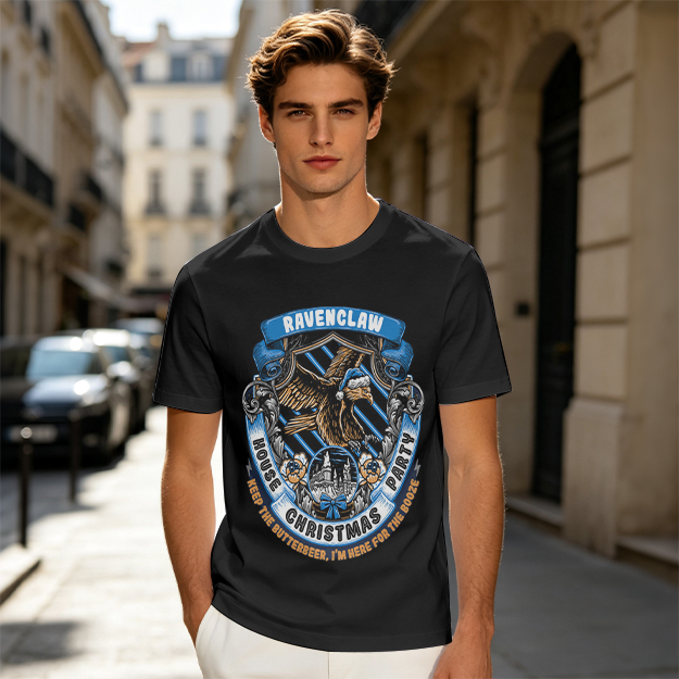 Ravenclaw House Christmas Party T-Shirt with Butterbeer Theme
