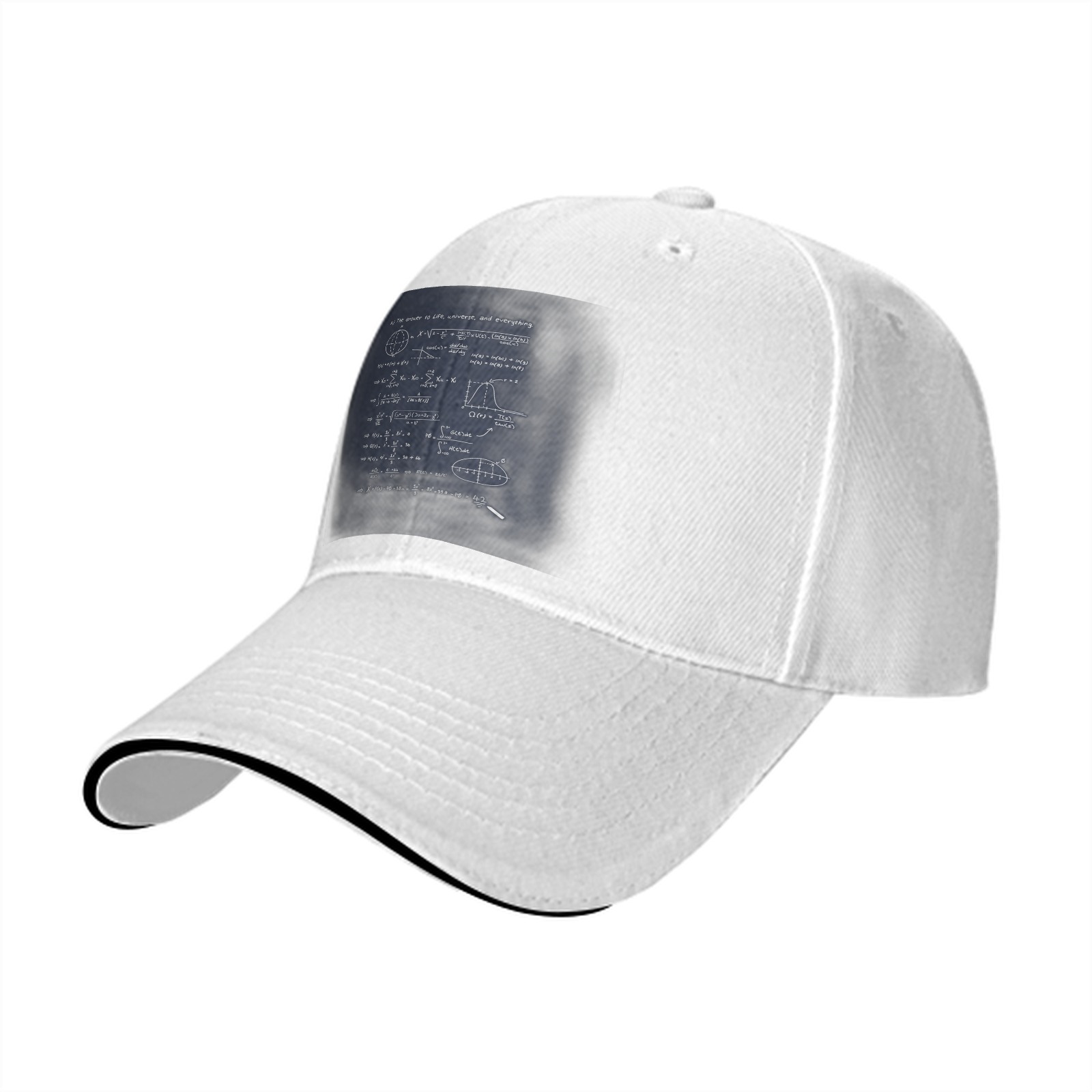 Black Baseball Cap with Math Science Formula Print