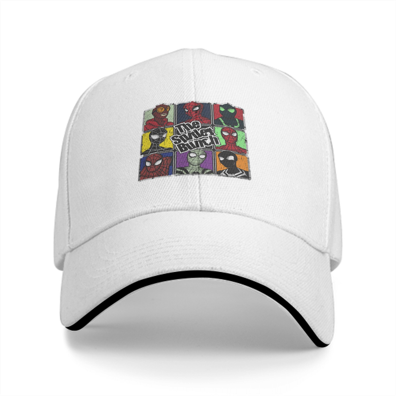 Black baseball cap with The Spider Bunch superhero graphic