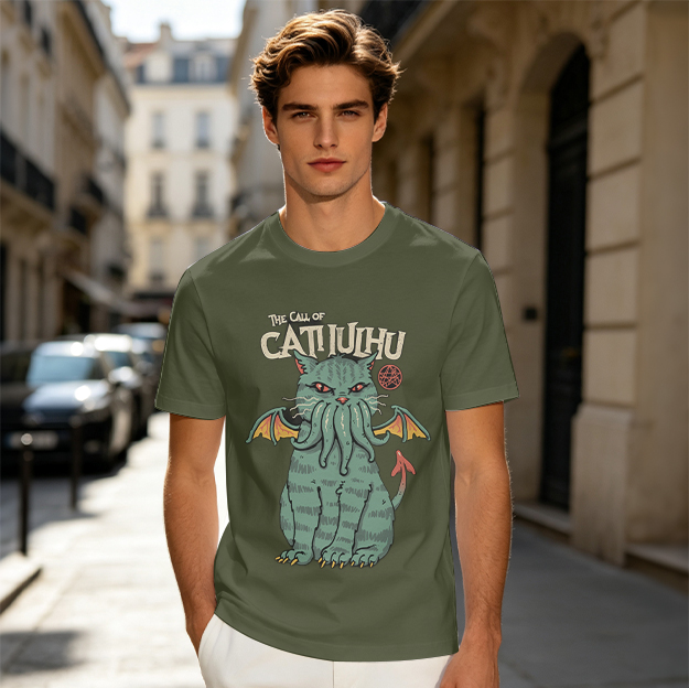 The Call of Cthulhu Cat Graphic T-Shirt