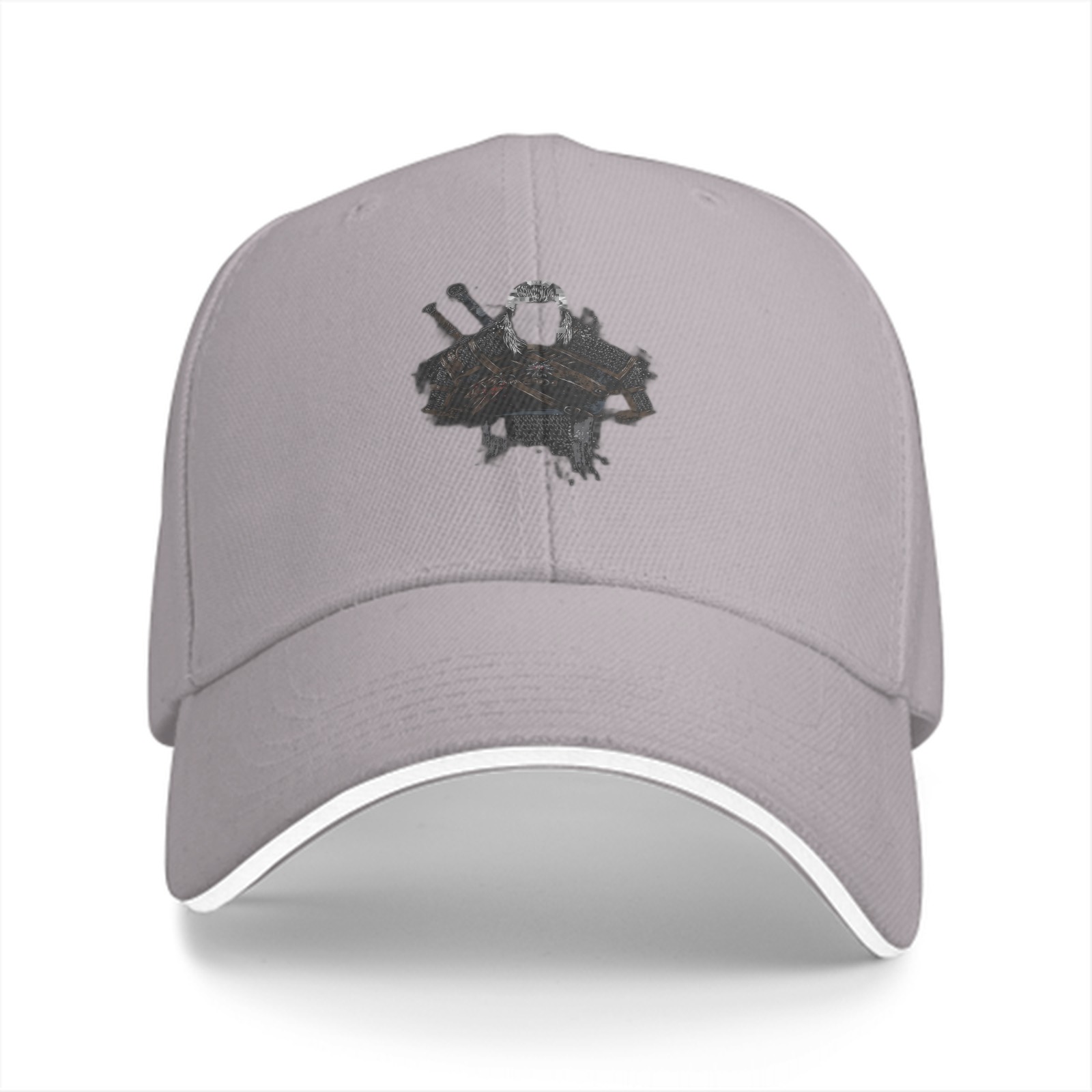 Black Baseball Cap With Faded Warrior Graphic Design