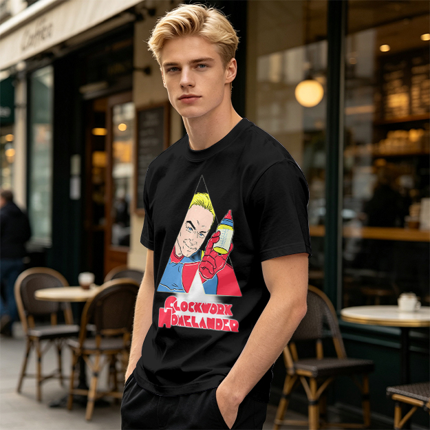 Olive Graphic T-Shirt with Clockwork Homelander Artwork