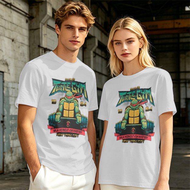 Olive T-shirt with Teenage Mutant Ninja Turtle Gym Print