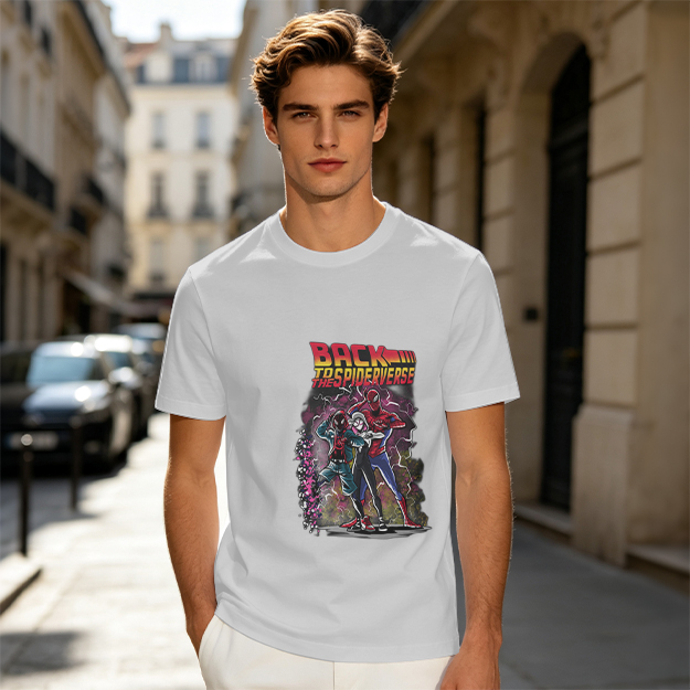 Olive T-Shirt with Back to the Spider-Verse Graphic Print