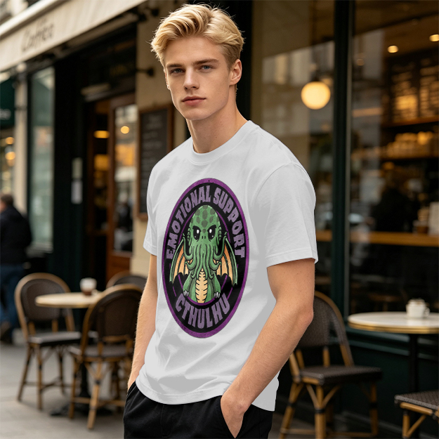 Emotional Support Cthulhu Graphic T-Shirt
