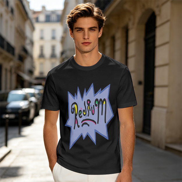 Olive Green T-Shirt With Playful Redrum Graphic Print