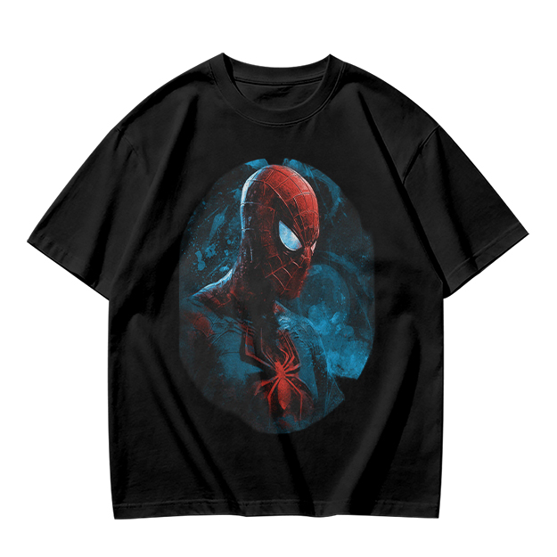 Olive Green T-Shirt with Dark Artistic Spider-Man Print