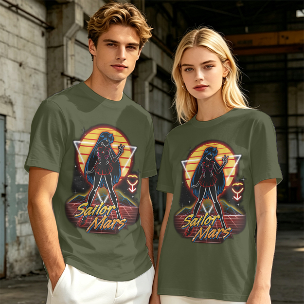 Sailor Mars Retro Synthwave Graphic T-Shirt Design