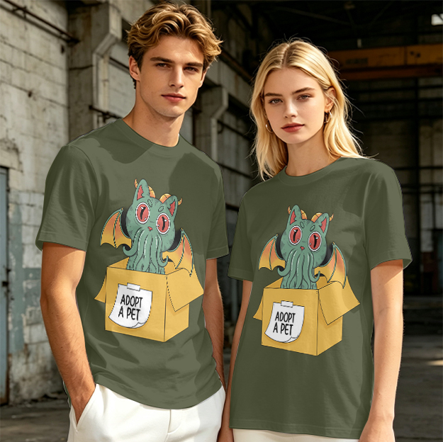 Adopt a Pet Cthulhu Cat Monster Graphic T-Shirt
