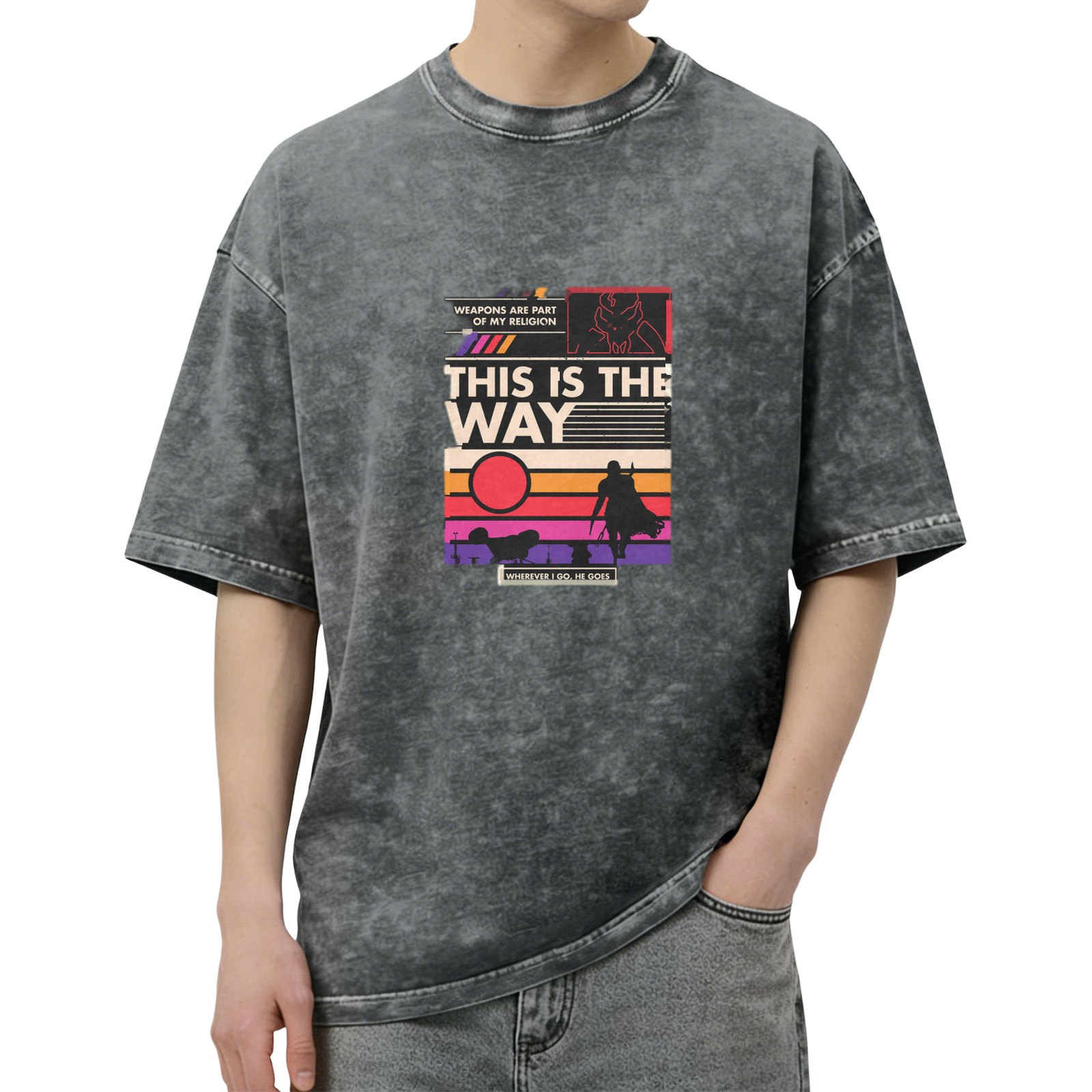 This Is The Way Mandalorian Retro Graphic Acid Wash T-Shirt