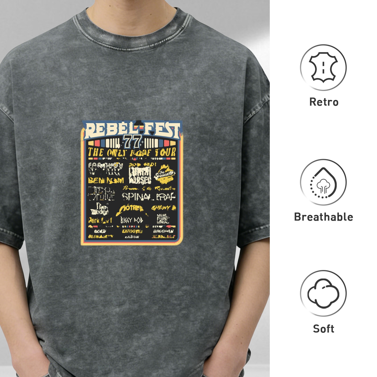 Rebel Fest 77 The Only Hope Tour Vintage Wash Graphic T-Shirt