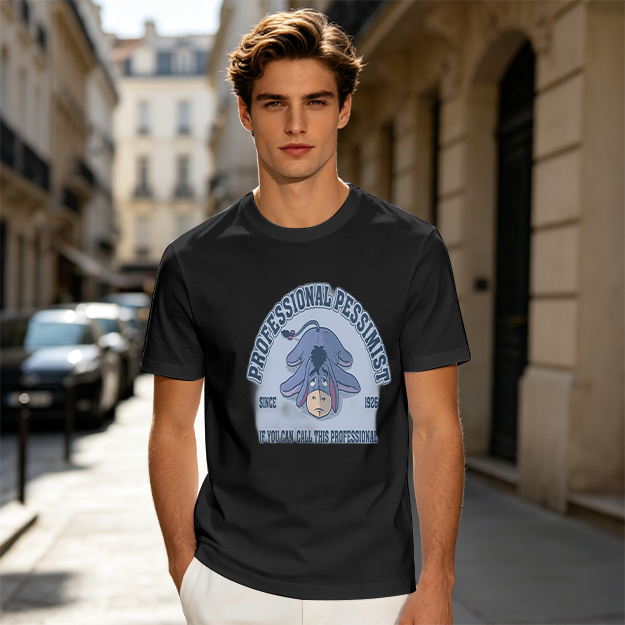 Olive t-shirt with Eeyore 'Professional Pessimist' print